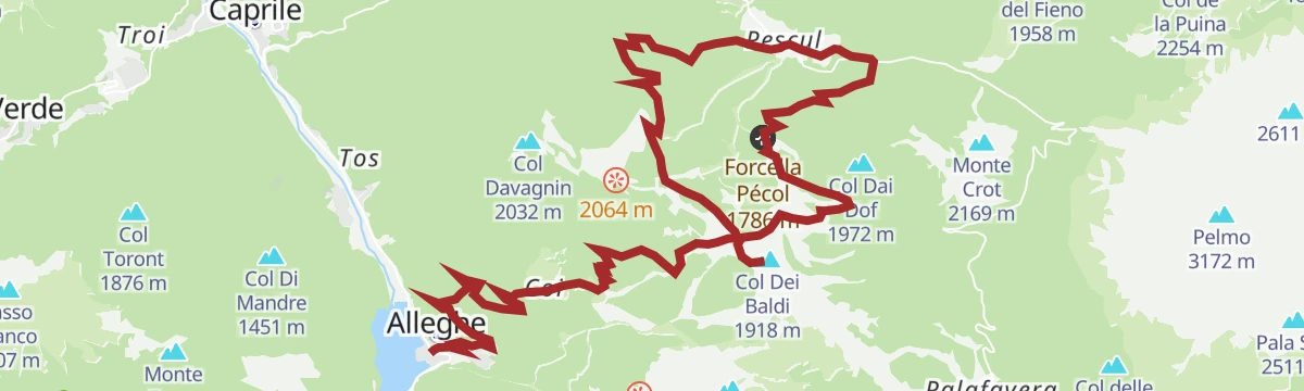 Route map: Mtb Alleghe 7 - Alleghe Val Fiorentina Loop
